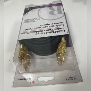 Gold-Plated Dual RCA Audio/Video Cable - Black